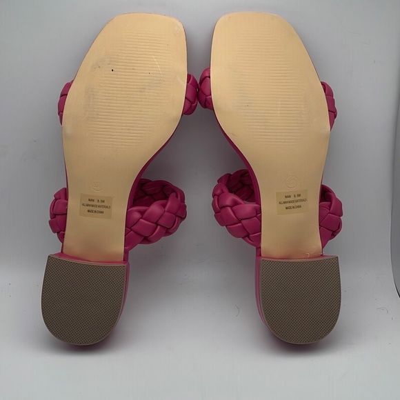 CUSHIONAIRE Women's two band braided low block heel slide sandal 8.5 - Picture 5 of 5